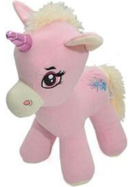 Sevimli Pembe Peluş Unicorn Pony At 40 cm