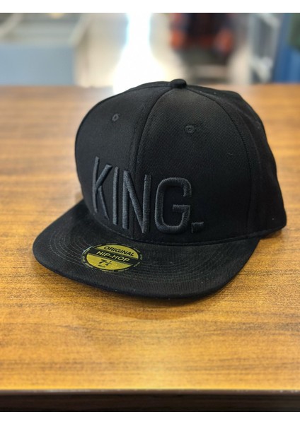 Kıng Nakışlı Siyah Renk Hip Hop Snapback Rapper Basket Cap Şapka