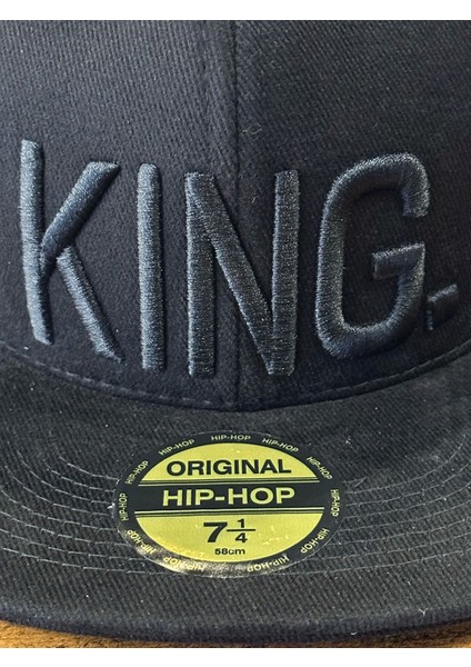 Kıng Nakışlı Siyah Renk Hip Hop Snapback Rapper Basket Cap Şapka indirimleri