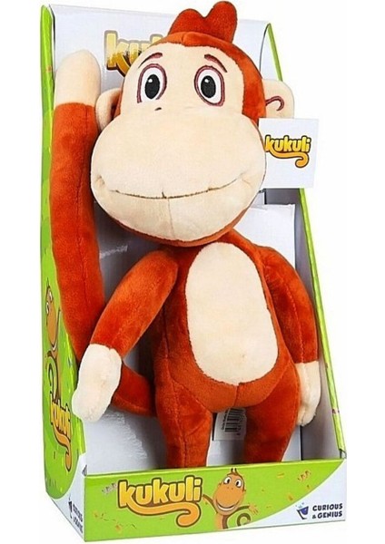 Kukuli Müzikli Sesli Peluş Kahverengi Maymun 35 cm Lisanslı
