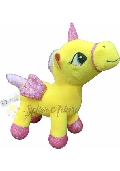 Kanatlı Boynuzlu Unicorn Pony At Peluş Oyuncak 20 cm