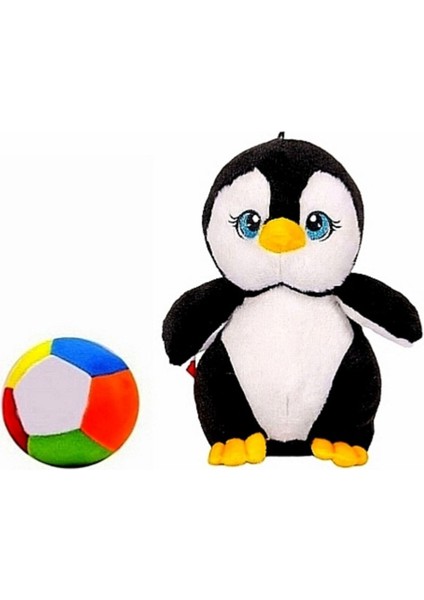 Peluş Penguen 28 cm ve Peluş Top 12 cm - 2 Ürün 1 Arada Oyuncak
