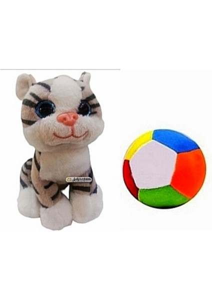 Peluş Küçük Yavru Kedi 15 cm ve Peluş Top - 2 Ürün 1 Arada Oyuncak