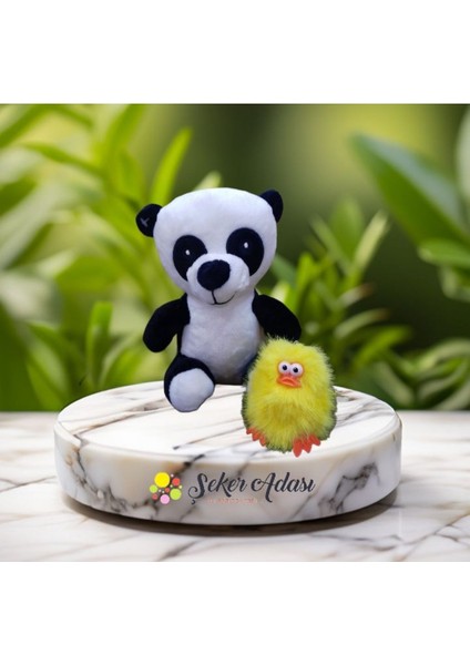 Sevimli Peluş Panda Ayı ve Civciv