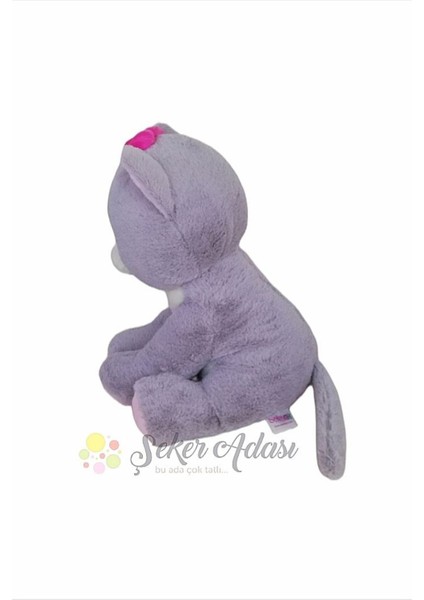 Sevimli Oturan Pembe Tokalı Camgöz Peluş Kedi 30 cm fırsatları