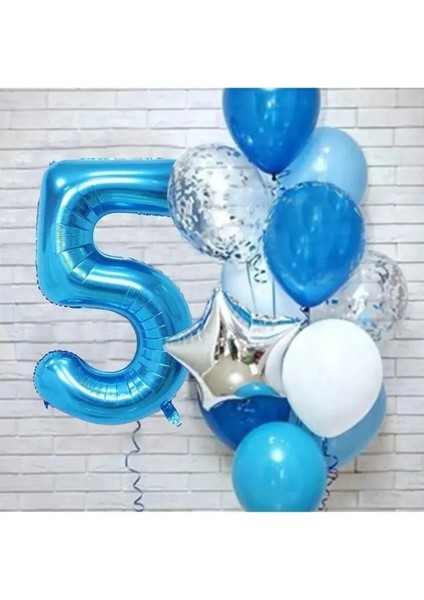 Mavi Yaş Balon Doğum Günü Parti Süsü