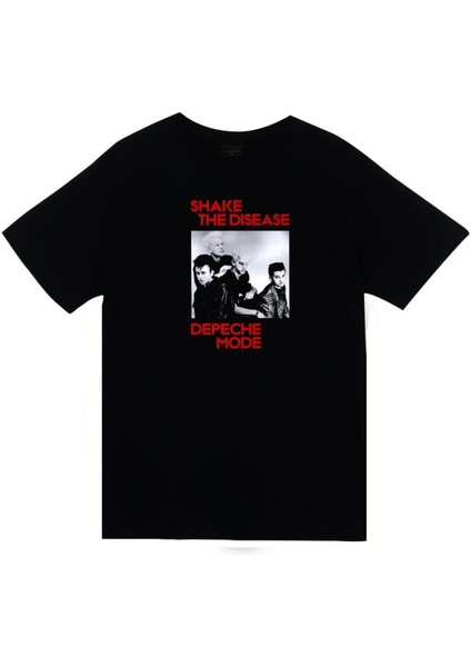 Depeche Mode Baskılı Unisex %100 Pamuk Siyah T-Shirt