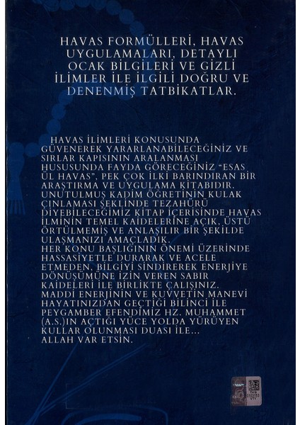 Esasul Havas Kitabı Hakan Demir Ebced Ilmi ve Hesabı Vefk Uygulamaları Esmaların Ebcedleri 612 Sayfa