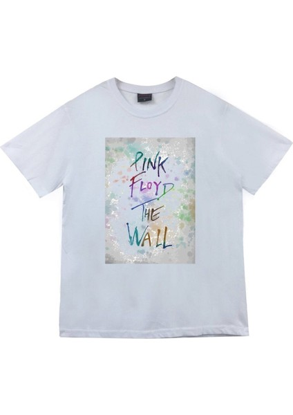 Pink Floyd Baskılı Unisex %100 Pamuk Beyaz T-Shirt