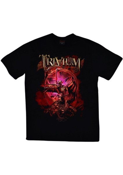 Trivium Baskılı Unisex %100 Pamuk Siyah T-Shirt