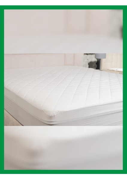 Kapitoneli Fitted Lastikli Yatak Koruyucu Uyku Pedi Sessiz Alez Ev Otel Konsepti Lastikli Çarşaf