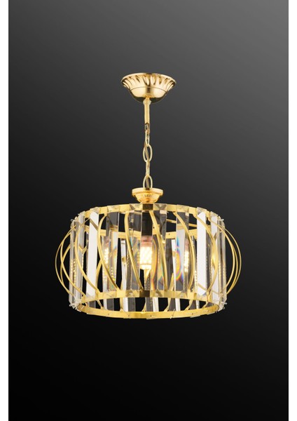 Luxury Gold 27 cm Kristal Taşlı Avize