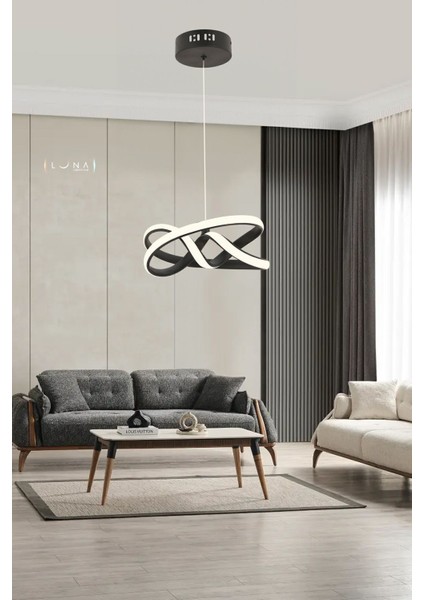 Vino Riserva Model Siyah Renk Metal Salon Mutfak Oturma Yatak Odası Modern LED Sarkıt Avize