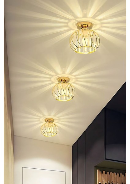 Bella Luce Model Gold Kaplama Kristal Taşlı Metal Gövde Modern Her Alana Uygun Lüx Plafonyer Avize