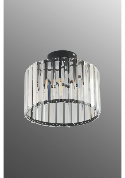 Modern Lüx Kristal Siyah Plafonyer Avize