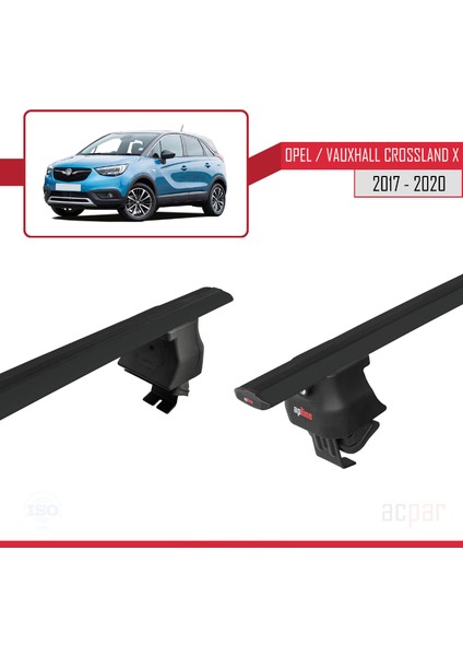 Opel/vauxhall Crossland x 2017-2020 Arası ile Uyumlu Ace-4 Ara Atkı Tavan Barı Siyah 2 Adet