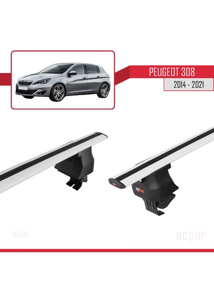 Peugeot 308 Iı (T9) 2014-2021 Arası ile Uyumlu Ace-4 Ara Atkı Tavan Barı Gri 2 Adet fırsatları