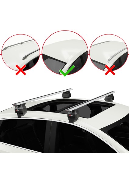 Toyota Aygo 2005-2014 Arası ile Uyumlu Ace-4 Ara Atkı Tavan Barı Gri 2 Adet fiyatları