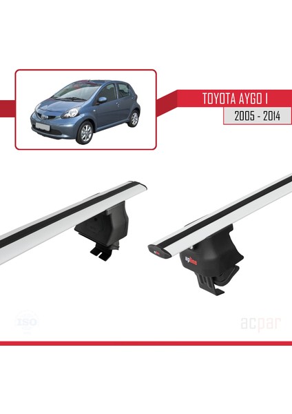 Toyota Aygo 2005-2014 Arası ile Uyumlu Ace-4 Ara Atkı Tavan Barı Gri 2 Adet fırsatları