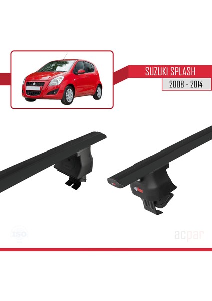 Suzuki Splash 2008-2014 Arası ile Uyumlu Ace-4 Ara Atkı Tavan Barı Siyah 2 Adet