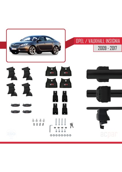 Opel/vauxhall Insignia 2009-2017 Arası ile Uyumlu Ace-4 Ara Atkı Tavan Barı Siyah 2 Adet indirimleri