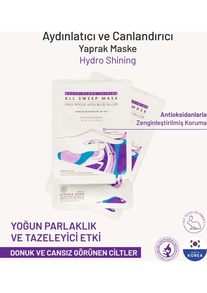 Hydro Shining Yaprak Maske – Aydınlatıcı ve Canlandırıcı Meyve Özlü Yüz Maskesi | Niacinamide, Panthenol ve Berry Kompleksi İçerikli