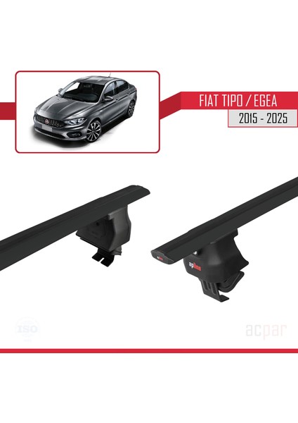 Fiat Egea Sedan 2015 ve Sonrası ile Uyumlu Ace-4 Ara Atkı Tavan Barı Siyah 2 Adet