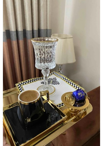 Lüx 6 Li Gold Kaplama Makaronluk Lokumluk Kahve Yanı Sunumluk fiyatları