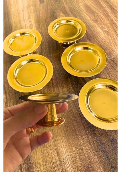 Lüx 6 Li Gold Kaplama Makaronluk Lokumluk Kahve Yanı Sunumluk fırsatları