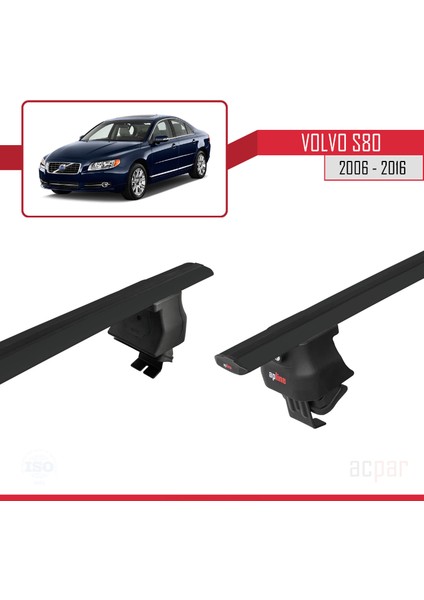 Volvo S80 Iı 2006-2016 Arası ile Uyumlu Ace-4 Ara Atkı Tavan Barı Siyah 2 Adet fırsatları