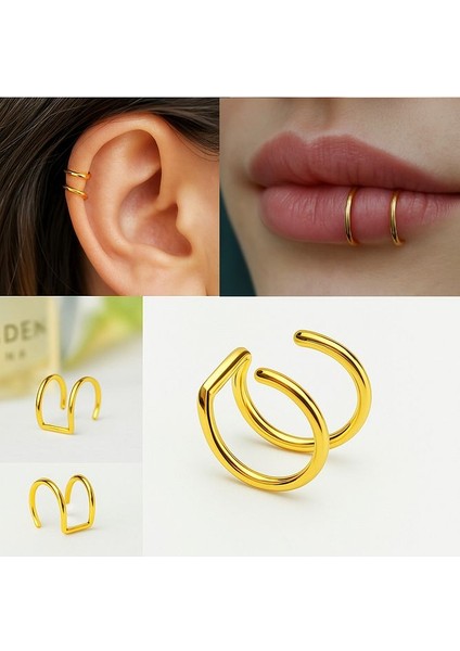 Deliksiz Çelik Piercing Kulak, Dudak ve Burun Için 316 L Çelik Düz Geçirmeli Deliksiz Unisex modelleri