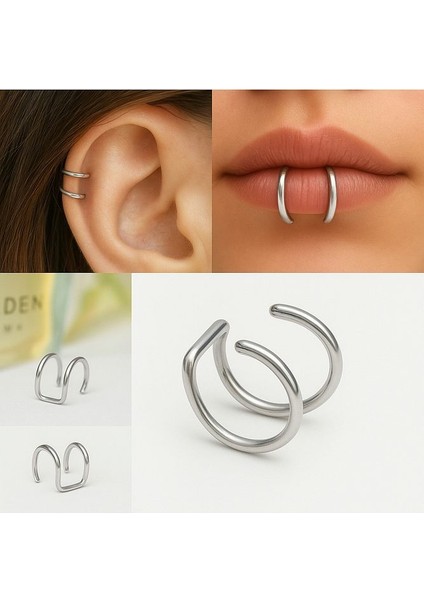 Deliksiz Çelik Piercing Kulak, Dudak ve Burun Için 316 L Çelik Düz Geçirmeli Deliksiz Unisex indirimleri