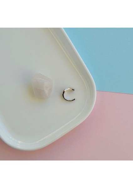 Zirkon Taşlı Minimal Earcuff Deliksiz Kıkırdak Küpesi Çapraz Taşlı Earcuff indirimleri