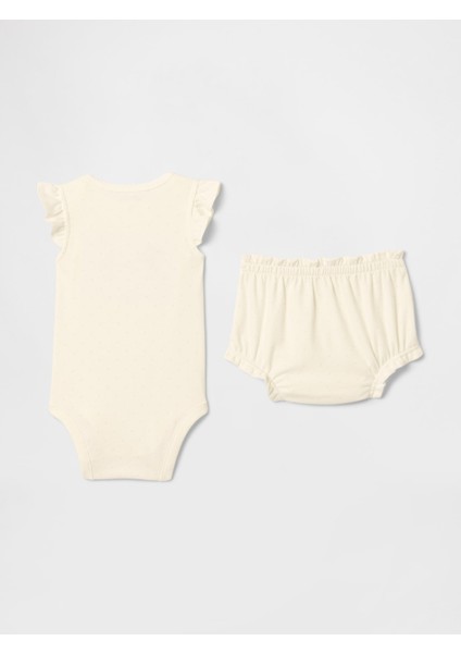Bebek Kırık Beyaz Supima® Ayı Desenli Body Outfit Set modelleri