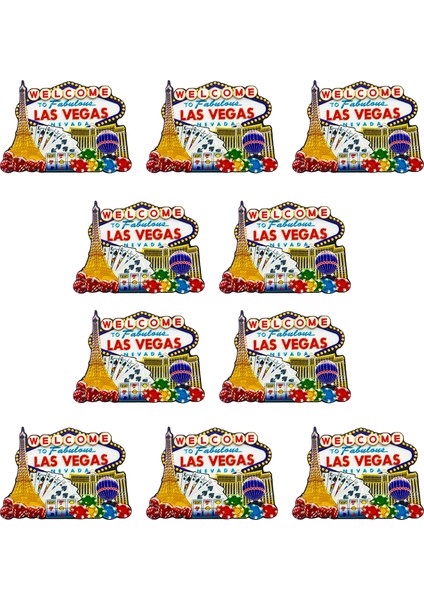 Buzdolabı Magneti - 10 Adet Abd Las Vegas Magneti