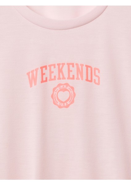 Kız Çocuk Pembe Poplin Pijama Takımı