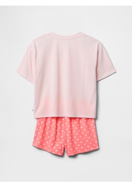 Kız Çocuk Pembe Poplin Pijama Takımı