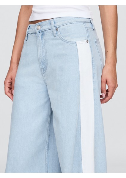 Kadın Mavi Mid Rise Ultrasoft Baggy Jean Pantolon fiyatları