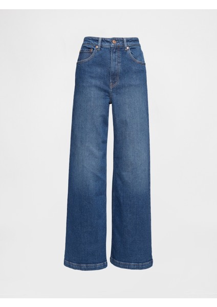 Kadın Lacivert Sky High Rise Stride Wide-Leg Jean Pantolon modelleri