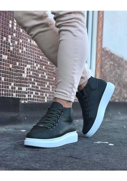 WG032 Taba Bağcıklı Sneakers Yarım Bilek Bot