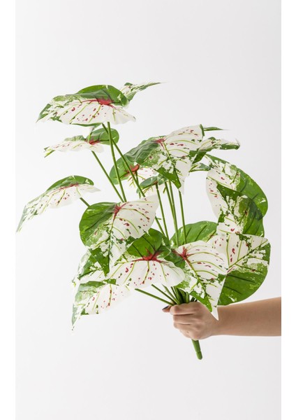 Yapay Salon Köşe Çiçeği Devetabanı Yeşil Pembe 65 cm Saksısız fırsatları