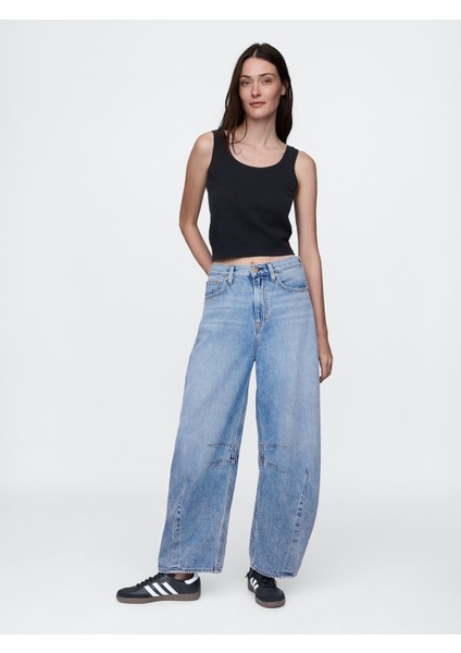 Kadın Mavi High Rise Ultrasoft Horseshoe Jean Pantolon