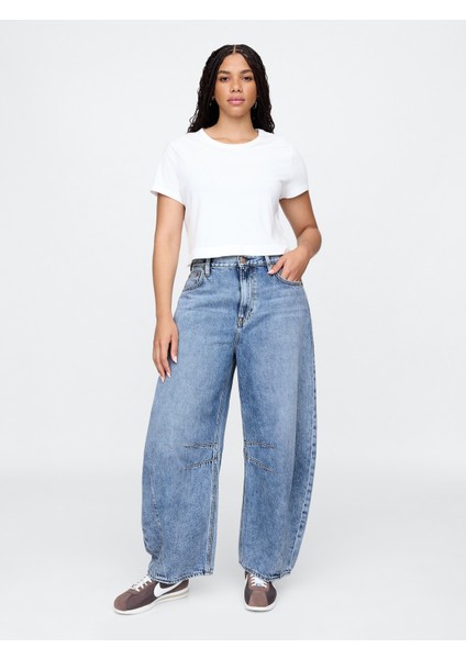 Kadın Mavi High Rise Ultrasoft Horseshoe Jean Pantolon indirimleri