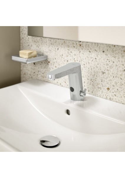 L30-EÇIFT Su Girişli Fotoselli Lavabo Bataryası, Sıcak-Soğuk, Elektrikli-Pilli, Krom - A5A5809C00