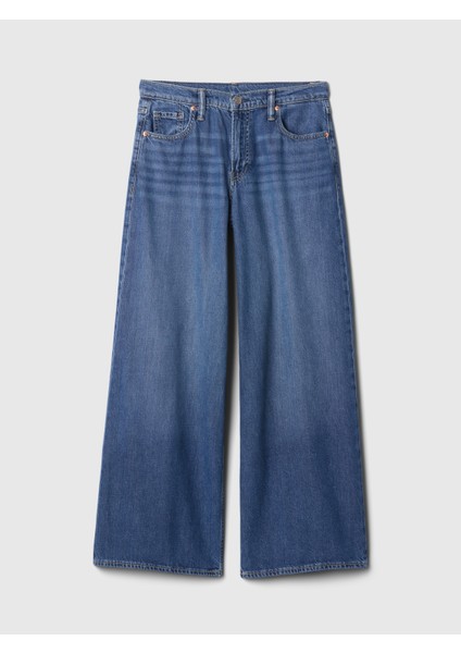 Kadın Mavi Mid Rise Ultrasoft Baggy Jean Pantolon modelleri