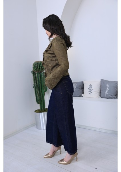 Kontrast Dikişli Geniş Kalıp Jean modelleri