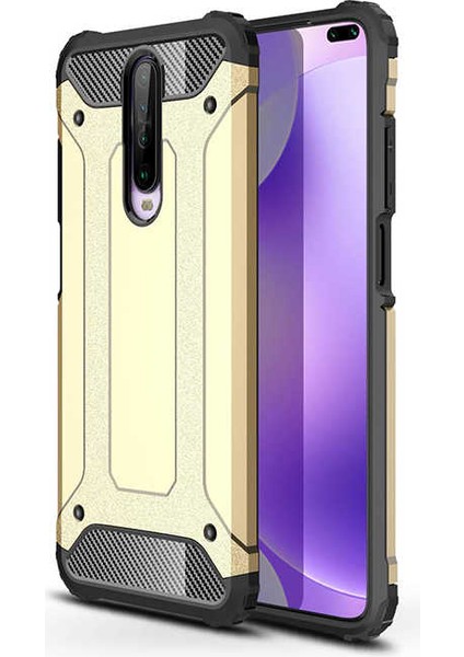 Xiaomi Poco X2 Kılıf Crash Silikon Kapak-Gold