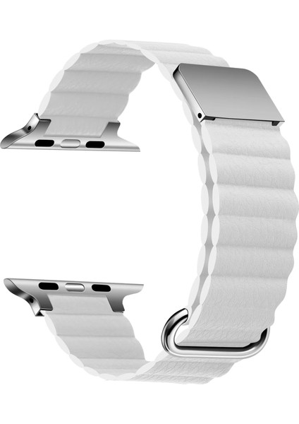 ​​​Zore Watch Ultra 49MM Krd-78 Pu Deri Kordon Strap Kayış - Beyaz