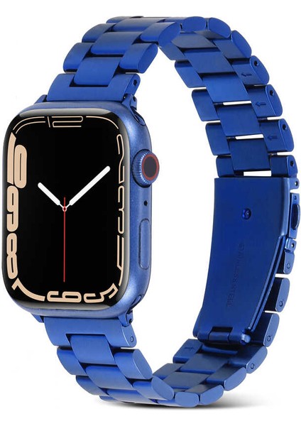 Watch Ultra 49MM Kordon Krd-04 Metal Strap Kayış - Mavi