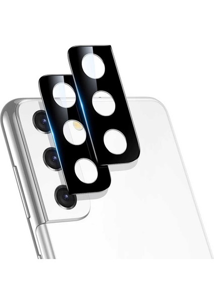 Samsung Galaxy S21 Uyumlu Kamera Lens Koruyucu Cam Filmi-Siyah